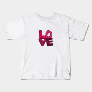 Hot pink LOVE Kids T-Shirt